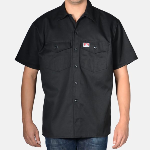 Short Sleeve Button-Up Shirt - Black